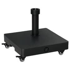 Image of Outsunny 20kg Heavy Duty Garden Parasol Base with Wheels for Patio Deck Black