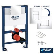 Image of GROHE 0.82m Wall Hung Toilet Frame Rapid 3in1 Low Concealed Cistern 38773000