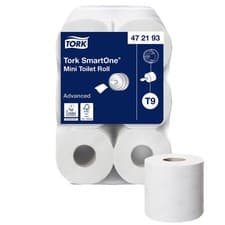 Image of Tork SmartOne Mini Toilet Roll White T9, Advanced, 2-Ply, 12 x 620 Sheets, 