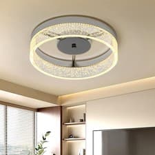 Image of LED Ceiling Light 20W Chrome Warm White Modern Flush Mount for Living Room