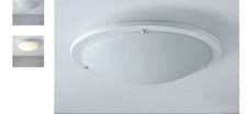 Image of MiniSun Modern Design Frosted Glass Round Flush Bathroom Ceiling Light - White