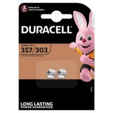 Image of 2x Duracell 357 303 1.5V Watch Battery D357H D357 303 V303 SR44 New