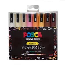 Image of Uni POSCA Paint Markers PC-5M Set of 8 Neutral Colours