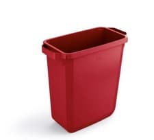 Image of Durable 60L Waste Bin Red | Rectangular Recycling Bin | Food Bin | DURABIN