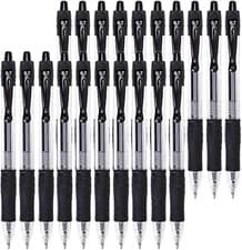Image of Gel Pens 0.7mm Black Ink Retractable Smooth Writing – Pack of 20