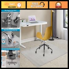 Image of Non-Slip PVC Office Chair Mat for Carpets, 90x120cm Heavy Duty Floor Protector