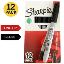 Image of Sharpie Pens Black (12-Pack) Fine Tip Point Permanent Markers Pens Bold Lines