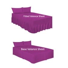 Image of Fitted Valance Sheet OR Base Valance Sheet Plain Dyed Polycotton Soft Bed Sheets