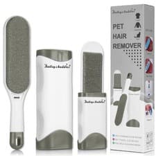 Image of Bailey & Buddies Pet Hair Remover Lint Brush w/ SelfCleaning Base & Travel Kit