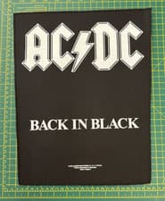 Image of AC/DC BACK IN BLACK LARGE SIZE PRINTED SEW ON BACK PATCH OFFICIALLY LICENSED
