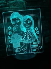 Image of Frozen Elsa And Anna Disney 3d LED Colour Changing Kids Bedroom lamp