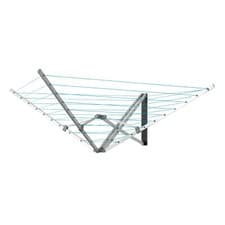 Image of 26M Wall Mounted 5 Arm Aluminium Airer with COVER and 26 Meter Drying space