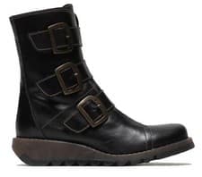 Image of Fly London Womens SCOP110 Boots Chelsea Leather Ankle Biker Wedge Size UK 3-8