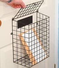 Image of Letterbox Cage Door Mounted Mail Box Letter Guard Basket Post Catcher Black