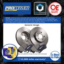 Image of Vented Brake Discs and Pads Front Proformer PBD8020+PBP7269 fits PEUGEOT CITROEN