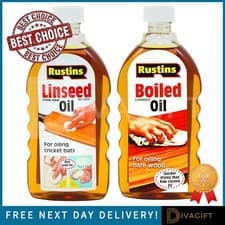 Image of RUSTINS PURE NATURAL RAW LINSEED OIL & BOILED OIL FOR OILING CRICKET BATS WOOD