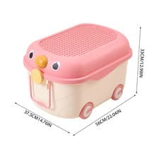 Image of Rolling Toy Organizer Durable Plastic Storage Box for Kids Toys Books Clothes