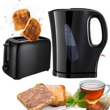 Image of Kettle & 2 Slice Bread Toaster Kitchen Combo Set |2200W 1.7L Cordless Jug Kettle