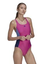 Image of Adidas Colourblock Swimsuit - Fuchsia/Blue Fusion/Victory Blue