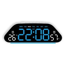 Image of LED electronic alarm clock with silent feature, wall-mounted living room clock