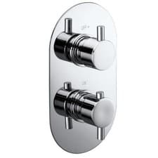 Image of Chrome 2 Outlet Concealed Thermostatic Shower Valve with Dual Control BeBa_26810