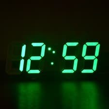Image of Modern Digital 3D LED Wall Clock Alarm Clock Snooze 12/24 Hour Display USB