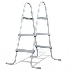 Image of 33 inch Pool Step Ladder Double Sided Above Ground Metal Frame Swimming Pool