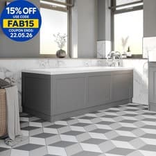 Image of 1700mm Front Bath Panel Traditional Bathroom 18mm MDF Matt Dark Grey With Plinth