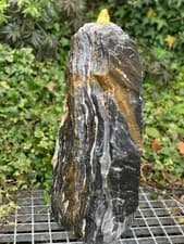Image of Solid stone monolith water feature fountain, black angel,50~60cm H, pick up only
