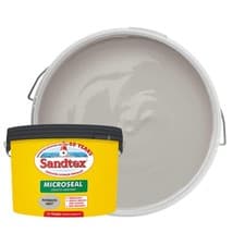 Image of Sandtex Microseal Ultra Smooth Masonry Paint 10L Plymouth Grey Exterior UK Coat