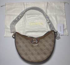 Image of GUESS Orlina 4G Logo Women's Shoulder Bag Imitation Leather Latte/Brown - BNWT