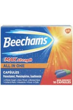 Image of Beechams Cold and Flu Capsules Max Strength All in One 16s