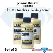 Image of 3 x Jerome Russell BBlonde Cream Peroxide 75ml Light to Dark Brown Hair 40vol