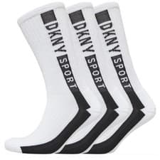 Image of DKNY Mens Three Pack Socks White Size 7-11