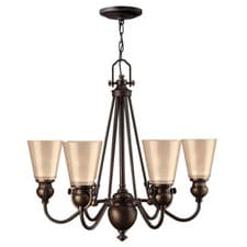 Image of 6 Bulb Chandelier Hanging Pendant LIght Olde Bronze LED E27 60W Bulb
