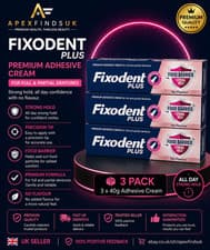 Image of 3x Fixodent Plus (Food Barrier) Denture Adhesive Cream NO FLAVOUR/NEUTRAL - 40g