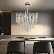 Image of Modern Tree Branch Chandelier Crystal Light Silver Luxury Crystal Pendant Light