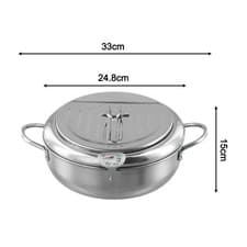 Image of Premium Stainless Steel Deep Fryer with Removable Rack and Thermometer 3 2L
