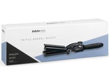 Image of BaByliss Pro Porcelain Triple Barrel Waver Tong - Black