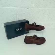 Image of Hotter Shake II Mary Jane Flat Shoes Mahogany Brown Leather EU 39 / UK 6 New