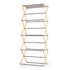 Image of Beldray 4 Tier Clothes Airer – Bamboo Frame, 8M Drying Space, Foldable Design