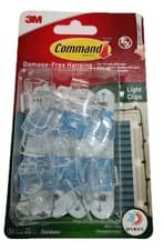 Image of Command Outdoor Light Clips - Clear (17017CLR-AWES) 16 clips 20 adhesive strips