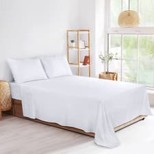 Image of Flat Sheets 400 TC Egyptian Cotton Soft Hotel Quality Bed Sheet Double King Size