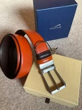 Image of Man's 100% Real Leather reversable Belt Brown / Tan Shuclub size UK 42 inch