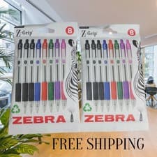 Image of Zebra Z-Grip Assorted Ballpoint Pens – Two Packs of 8