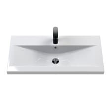 Image of Nuie 800mm Mid-Edged Wash Basin 1 Tap Hole Ceramic Bathroom Furniture Sink