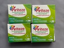 Image of Piriteze Allergy Relief Tablets Hayfever Dust Fast Acting 56 Tablets Exp Sep 26+
