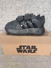 Image of Adidas Star Wars Grand Court Black Hook and Loop infant trainers sizes UK 3-7