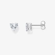 Image of THOMAS SABO Sterling Silver Heart Zirconia Stud Earrings H2306-051-14