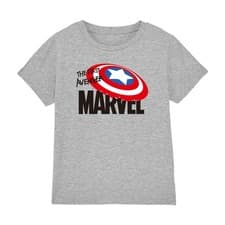 Image of Captain America First Avenger Boys T-Shirt 7-13 Years, Heather Grey